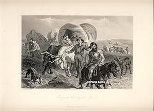 Emigrants Crossing the Plains. Steel Engraving from a Painting by F. O. C. Darley