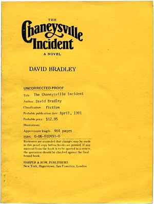 THE CHANEYSVILLE INCIDENT; [early state of the proof with copy of the published book]