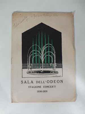 Sala dell'Odeon. Stagione concerti. Programma 14 Novembre 1930