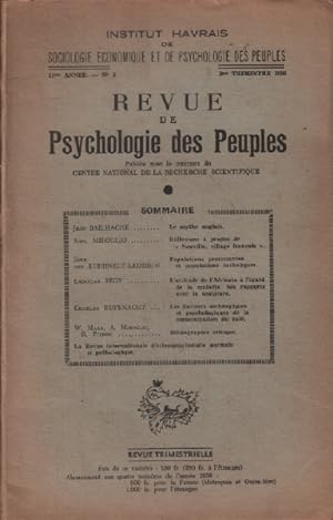 Revue de la psychologie des peuples / n° 3 /1956