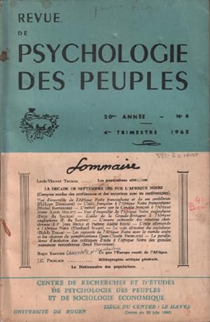 Revue de la psychologie des peuples / n° 4 / 1965
