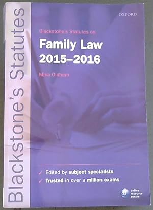 Blackstone's Statutes on Family Law 2015-2016