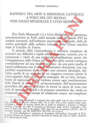 Rapporti tra arte e ideologia cattolica a Forlì nel XVI secolo: Pier Paolo Menzocchi e Livio Modi...