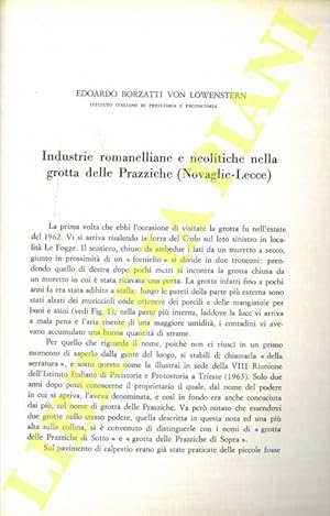 Industrie romanelliane e neolitiche nella grotta delle Prazziche (Novaglie-Lecce) .