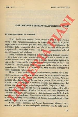 Sviluppo del servizio telefonico in Italia.