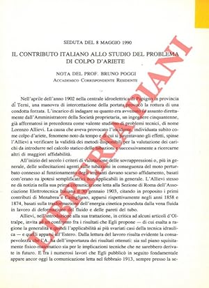 Il contributo italiano allo studio del problema di colpo d'ariete.