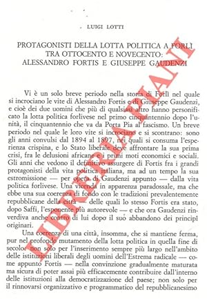 Protagonisti della lotta politica a Forlì tra Ottocento e Novecento: Alessandro Fortis e Giuseppe...