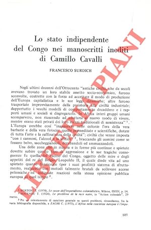 Lo stato indipendente del Congo nei manoscritti inediti di Camillo Cavalli.