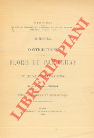 Contributions a la flore du Paraguay. V. Malpighiacees. Etude anatomique et systematique.