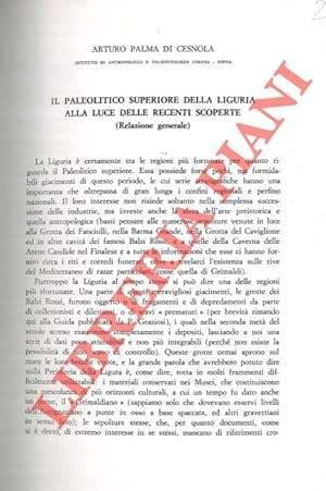 Il Paleolitico superiore della Liguria alla luce delle recenti scoperte.