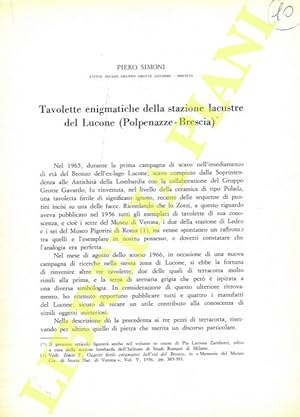 Tavolette enigmatiche della stazione lacustre del Lucone (Polpenazze - Brescia) .
