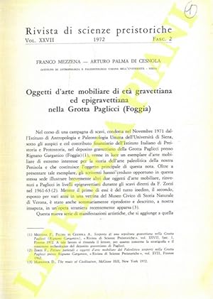 Oggetti d'arte mobiliare di età gravettiana ed epigravettiana nella Grotta Paglicci (Foggia) .