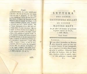 Lettera al Signor Matteo Maty su gli effetti del sambuco nel preservare le piante crescenti dai b...