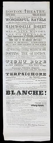 Broadside for the Boston Theatre, December 1856. Great Triumph of the Grand Spectacle by the Wond...