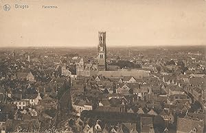 Bruges, Belgium, Panorama, early postcard, unused