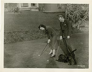 Maureen O'Sullivan and John Farrow play golf (Original publicity photograph)