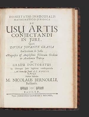Ars Conjectandi, Opus Posthumum. Accedit Tractatus De Seriebus Infinitis, et Epistola Gallicè scr...