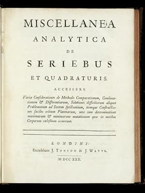 Miscellanea Analytica de Seriebus et Quadraturis.