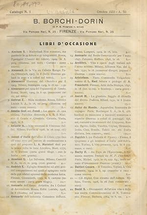 LIBRERIA B[RUNA] BORCHI-DORIN, FIRENZE. Lotto di 20 cataloghi di vendita di libri antichi e moder...