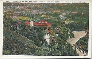 Residence of Mr. and Mrs. John Barrymore, Beverly Hills, Ca., early postcard, unused