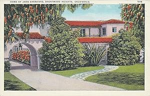 Home of Joan Crawford, Brentwood Heights, California, early postcard, unused