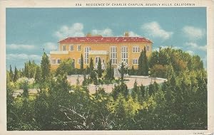 Residence of Charlie Chaplin, Beverly Hills, California, 1933 postcard, used
