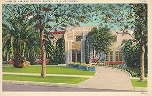 Home of Marlene Dietrich, Beverly Hills, California, early postcard, used in 1939