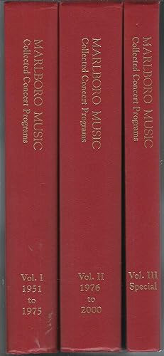 Marlboro Music Collected Concert Programs The First Fifty Years 1951-2000 *3 Volumes Complete*