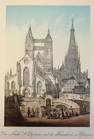 "Die Kirche St. Dyonisius und die Frauenkirche in Esslingen.",