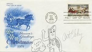 ORIGINAL ART SIGNED, on First Day Cover honoring Christmas 1974, issue stamp, "New York, N.Y., Oc...