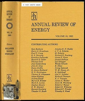ANNUAL REVIEW OF ENERGY: VOLUME 10, 1985