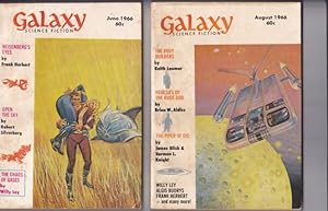 Galaxy Science Fiction June & August 1966 featuring "Heisenberg's Eyes" by Frank Herbert (in 2 is...