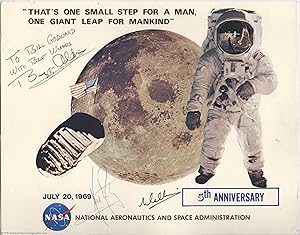 Official NASA colour Souvenir photo signed by the three Astronauts and inscribed by Buzz Aldrin (...