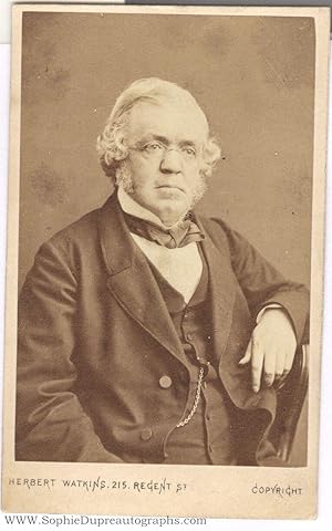 Unsigned carte de visite photo by Herbert Watkins (William Makepeace, 1811-1863, Novelist)]