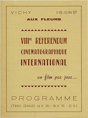 VIII Referendum Cinematographique International (Original Program for the 1957 film festival)