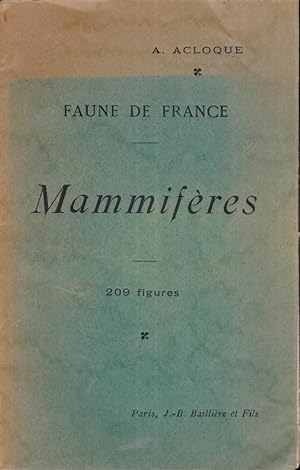 Faune de France, Mammifères, 209 figures