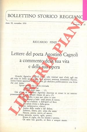 Lettere del poeta Agostino Cagnoli a commento della sua vita e della sua opera.