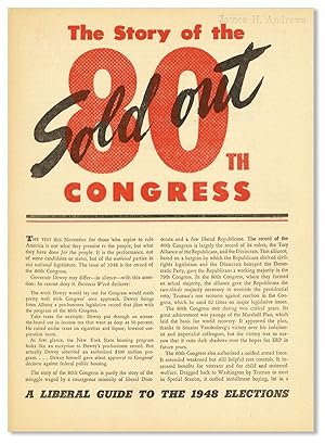 The Story of the Sold Out 80th Congress [drop title]