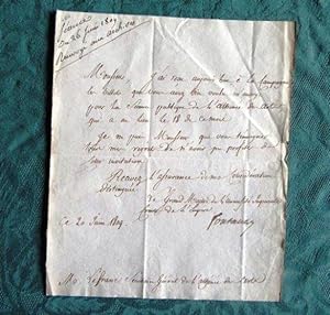 Lettre Autographe Signée de Fontanes en 1809