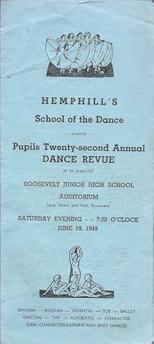 Hemphill's School of Dance PupilsTwenty-Second Annual Dance Revue June 18, 1948 OVERSIZE