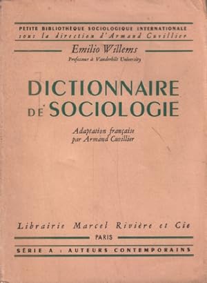 Dictionnaire de sociologie. adaptation française par armand cuvillier. 2° édition augmentée