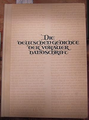 Die Deutschen Gedichte Der Vorauer Handschrift (Kodex 276 II. teil) Faksimile Ausgabe Des Chorher...