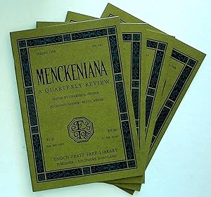 Menckeniana: A Quarterly Review. 4 issues from 1998: Spring, Summer, Fall, and Winter