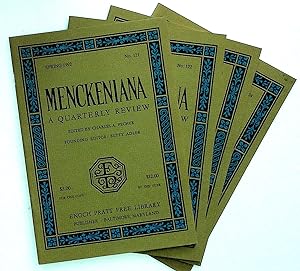 Menckeniana: A Quarterly Review. 4 issues from 1992: Spring, Summer, Fall, and Winter