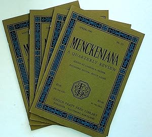 Menckeniana: A Quarterly Review. 4 issues from 1990: Spring, Summer, Fall, and Winter