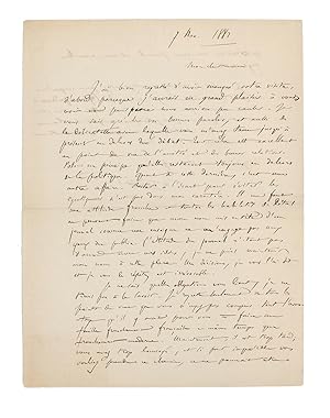 An autograph letter (in French) signed by Camille Saint-Saëns, to Edmond Hippeau, editor of 'La R...