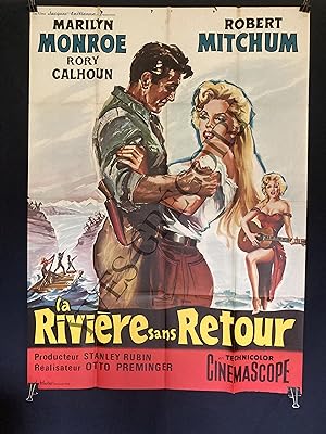 LA RIVIERE SANS RETOUR-FILM DE OTTO PREMINGER AVEC MARILYN MONROE ET ROBERT MITCHUM-AFFICHE GRAND...