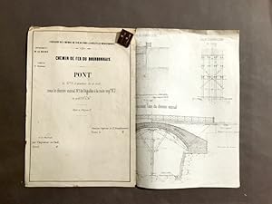 [Nièvre]. Chemin de fer du Bourbonnais. Pont de 12m 76 d'ouverture. sous le chemin vicinal n°3 de...