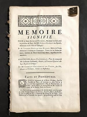 Trois documents concernant le fief et seigneurie de La Motte d'Ardant situé sur la paroisse de Pa...