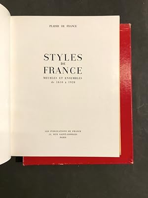 Styles de France. Meubles et ensembles de 1610 à 1920.